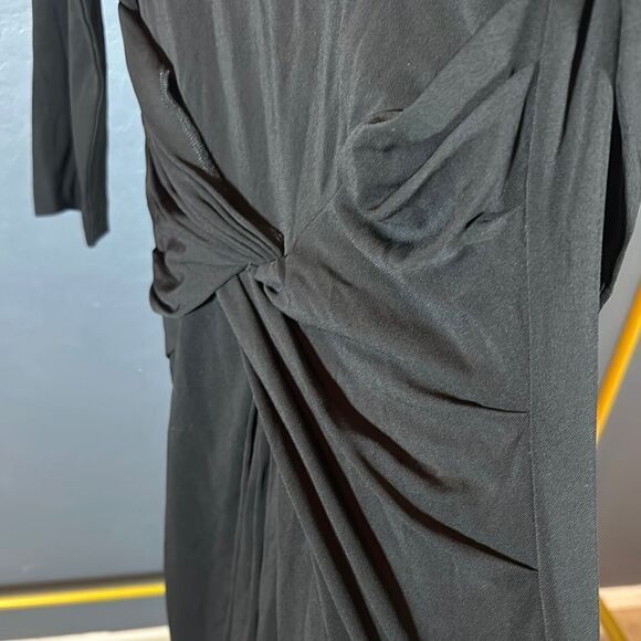 Boss Black Ruched Sheath Dress with 3/4 Sleeves for Cocktail - Picture 5 of 8